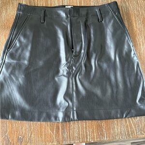 GAP Black Leather A-Line Skirt